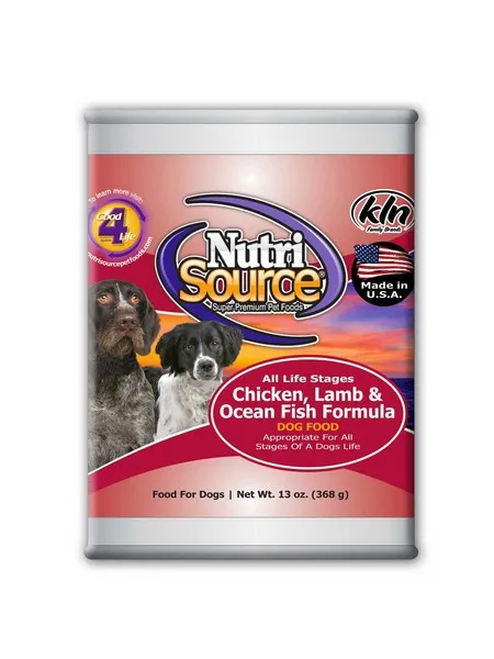 12/13 oz. Nutrisource Chicken, Lamb & Oceanfish Dog Canned - Health/First Aid